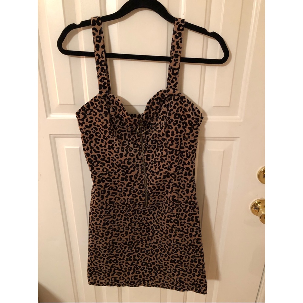 Wild Fable Leopard Corduroy Zip Front Dress